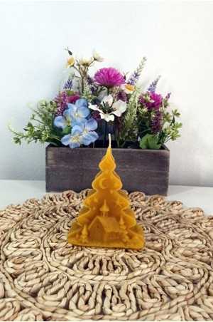 Lumânare naturală sub formă de Crăciun - Magia sărbătorilor cu aromă naturală