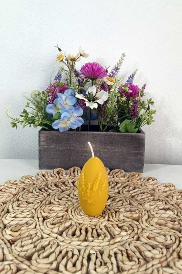 Lumânare din ceară naturală formă ou de Paște - Decor festiv și aromă plăcută