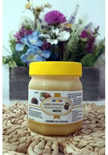 Miere crema cu cocos, miere cu cocos, miere cremoasa cu cocos
