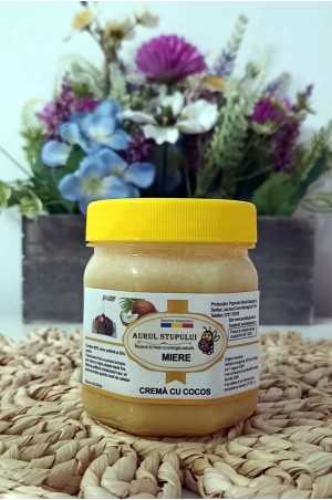 Miere crema cu cocos, miere cu cocos, miere cremoasa cu cocos