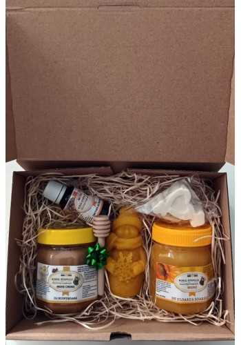 Cutie cadou sarbatori, cutie cadou craciun, cutie cu miere cadou craciun