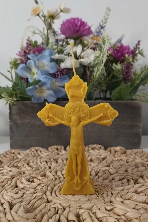 Lumânare formă Cruce Iisus 80 gr