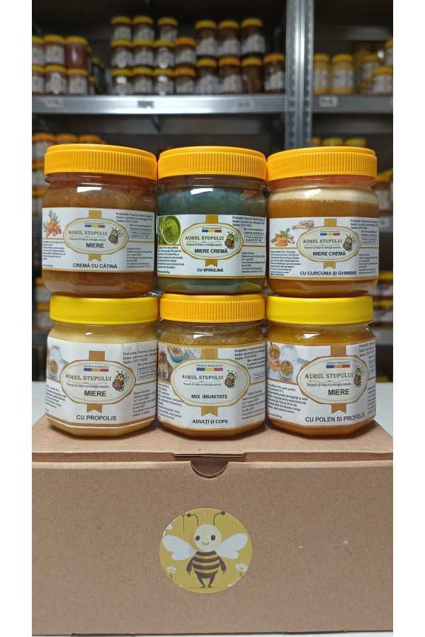 Cutia cu imunitate , mix imunitate adulti, mix imunitate, polen poliflor, miere crema