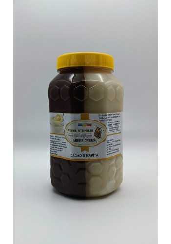 Miere Duo rapiță și miere cremă cu cacao 1 kg