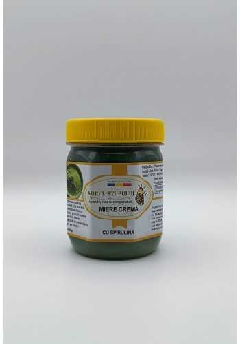 Miere crema cu spirulina, miere spirulina, spirulina in miere crema.